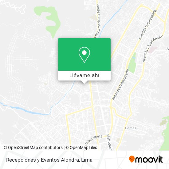 Mapa de Recepciones y Eventos Alondra