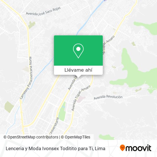 Mapa de Lenceria y Moda Ivonsex Toditito para Ti