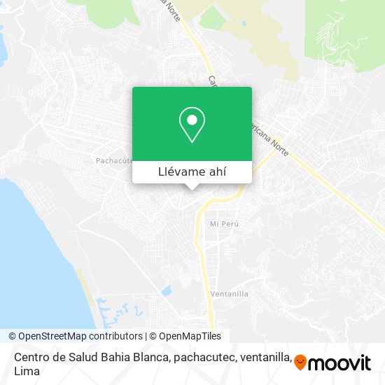 Mapa de Centro de Salud Bahia Blanca, pachacutec, ventanilla