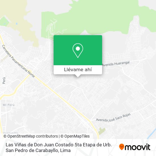 Mapa de Las Viñas de Don Juan Costado 5ta Etapa de Urb. San Pedro de Carabayllo