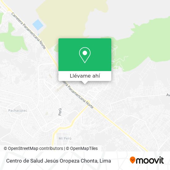Mapa de Centro de Salud Jesús Oropeza Chonta