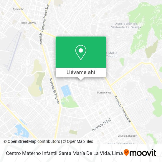 Mapa de Centro Materno Infantil Santa María De La Vida