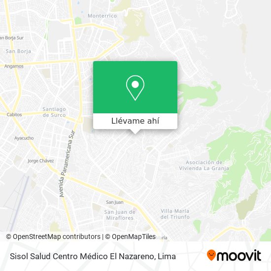 Mapa de Sisol Salud Centro Médico El Nazareno