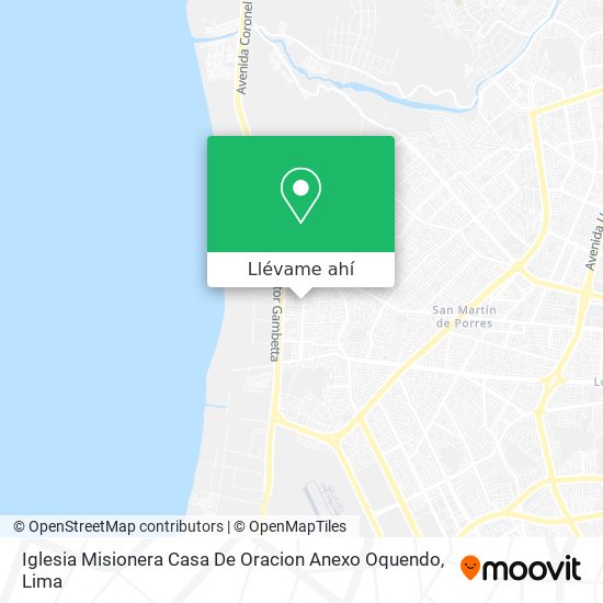 Mapa de Iglesia Misionera Casa De Oracion Anexo Oquendo