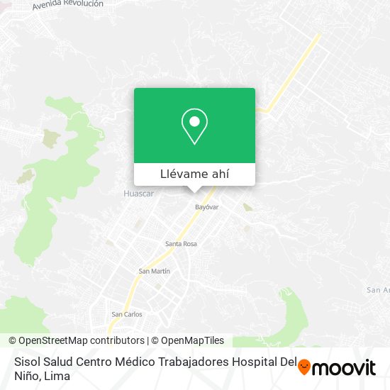 Mapa de Sisol Salud Centro Médico Trabajadores Hospital Del Niño