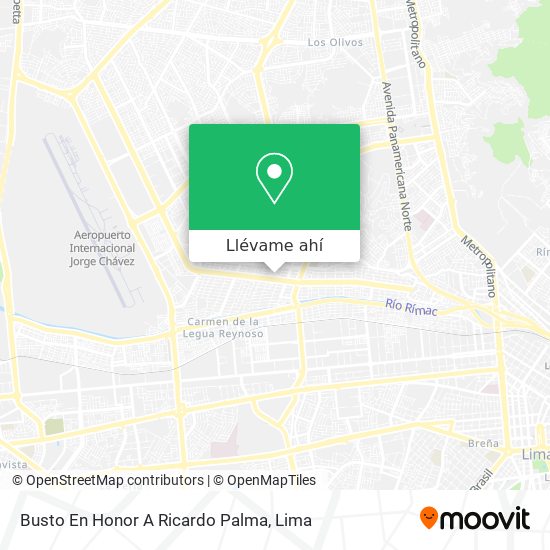 Mapa de Busto En Honor A Ricardo Palma