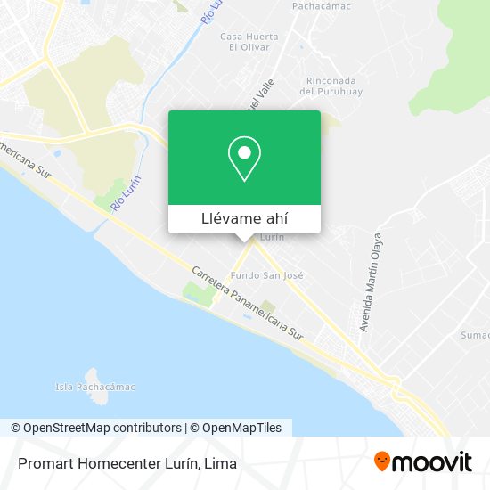 Mapa de Promart Homecenter Lurín