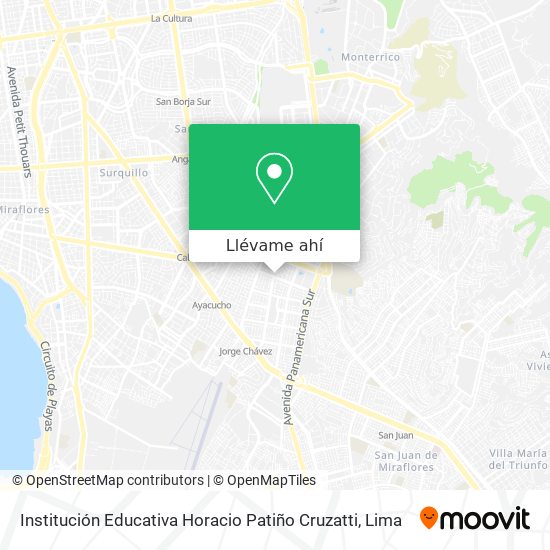 Mapa de Institución Educativa Horacio Patiño Cruzatti