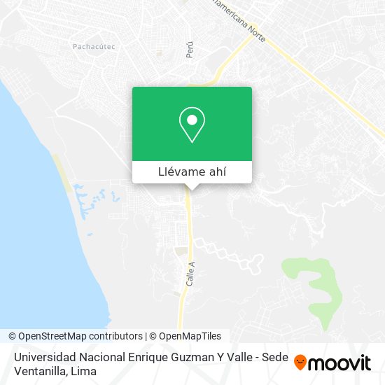Mapa de Universidad Nacional Enrique Guzman Y Valle - Sede Ventanilla