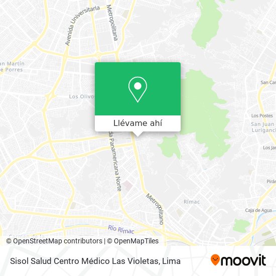 Mapa de Sisol Salud Centro Médico Las Violetas