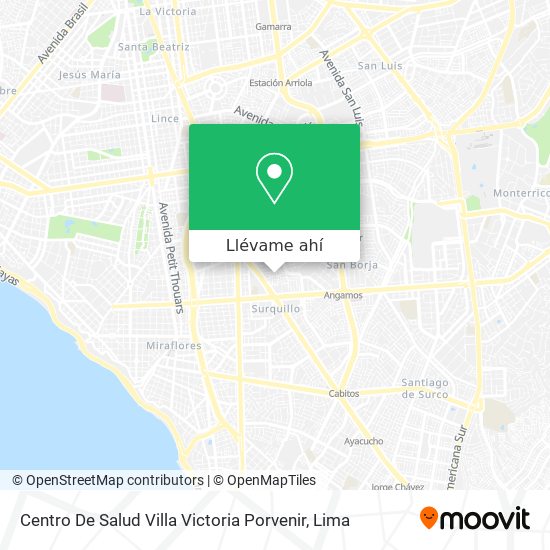 Mapa de Centro De Salud Villa Victoria Porvenir