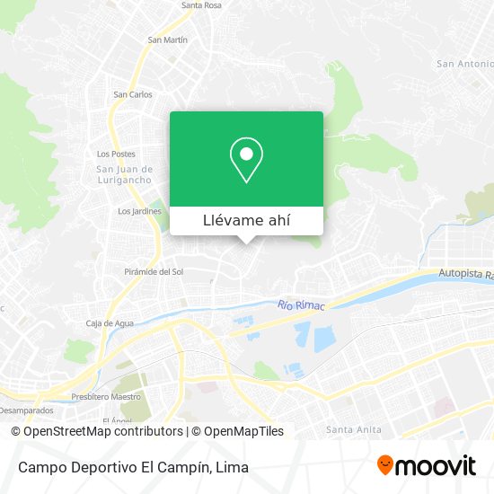 Mapa de Campo Deportivo El Campín