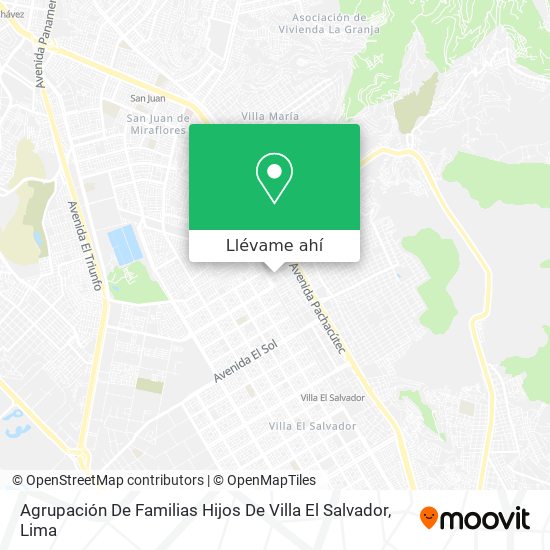 Mapa de Agrupación De Familias Hijos De Villa El Salvador