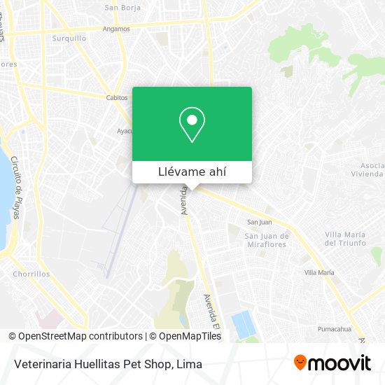 Mapa de Veterinaria Huellitas Pet Shop