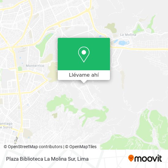 Mapa de Plaza Biblioteca La Molina Sur
