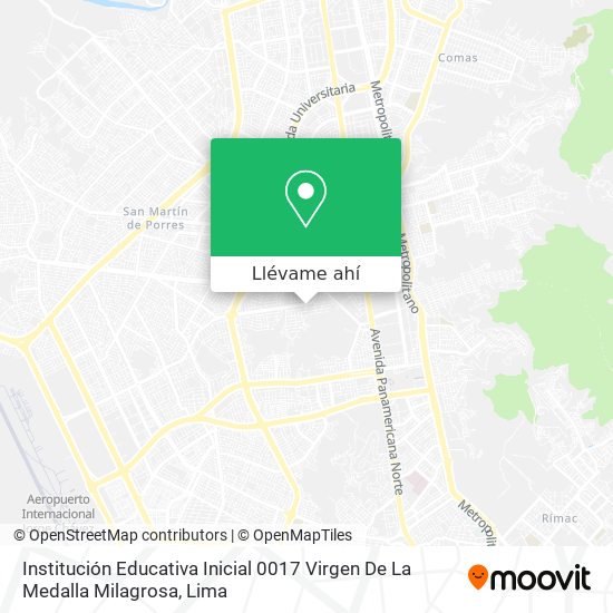 Mapa de Institución Educativa Inicial 0017 Virgen De La Medalla Milagrosa