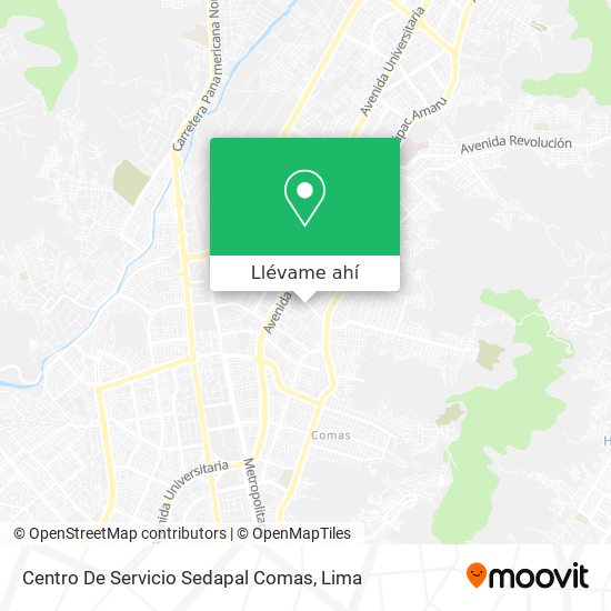 Mapa de Centro De Servicio Sedapal Comas