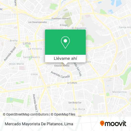 Mapa de Mercado Mayorista De Platanos