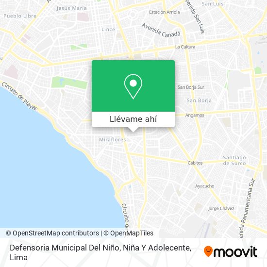 Mapa de Defensoria Municipal Del Niño, Niña Y Adolecente