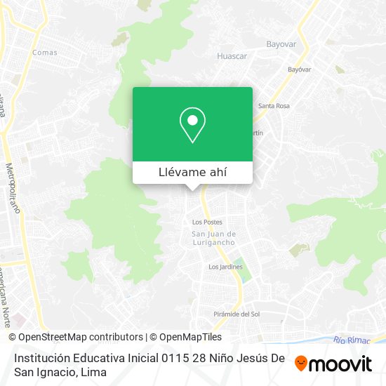 Mapa de Institución Educativa Inicial 0115 28 Niño Jesús De San Ignacio