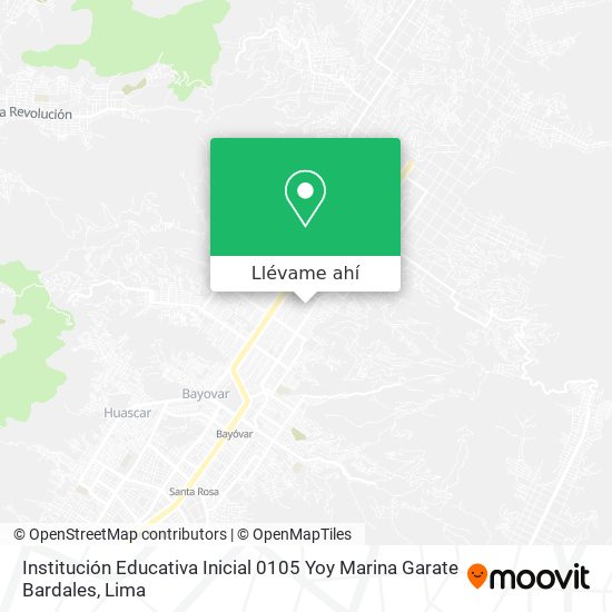 Mapa de Institución Educativa Inicial 0105 Yoy Marina Garate Bardales