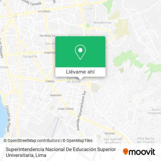 Mapa de Superintendencia Nacional De Educación Superior Universitaria