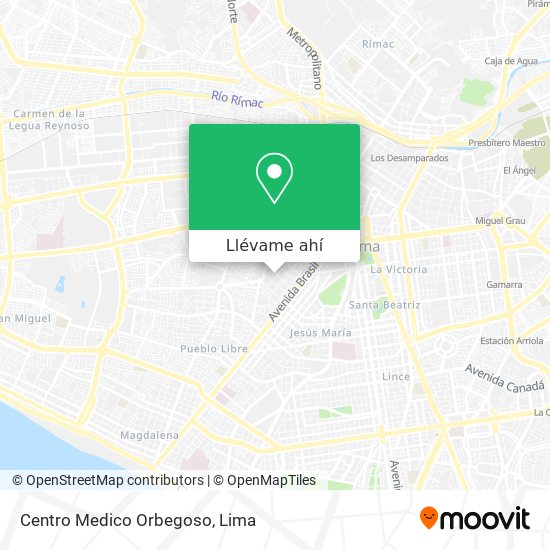 Mapa de Centro Medico Orbegoso