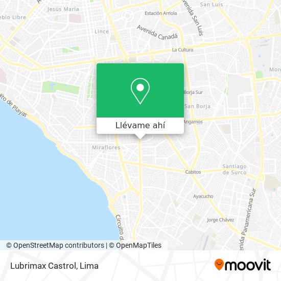 Mapa de Lubrimax Castrol
