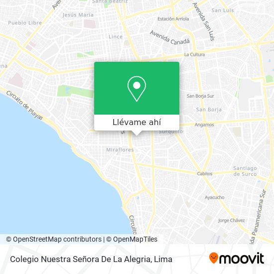 Mapa de Colegio Nuestra Señora De La Alegria