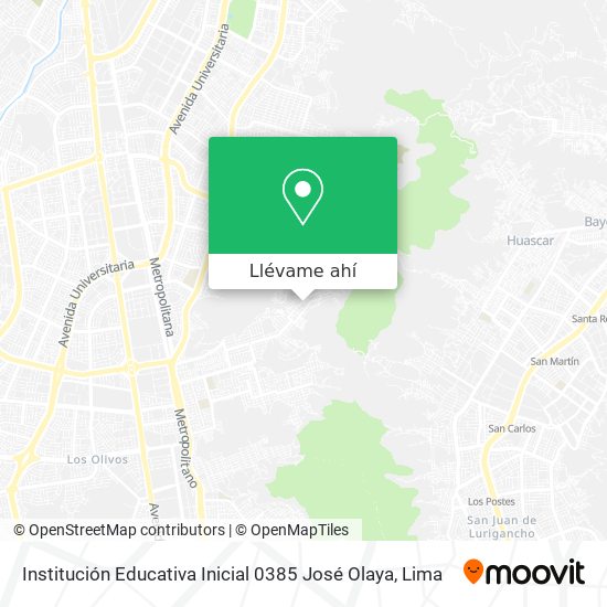 Mapa de Institución Educativa Inicial 0385 José Olaya