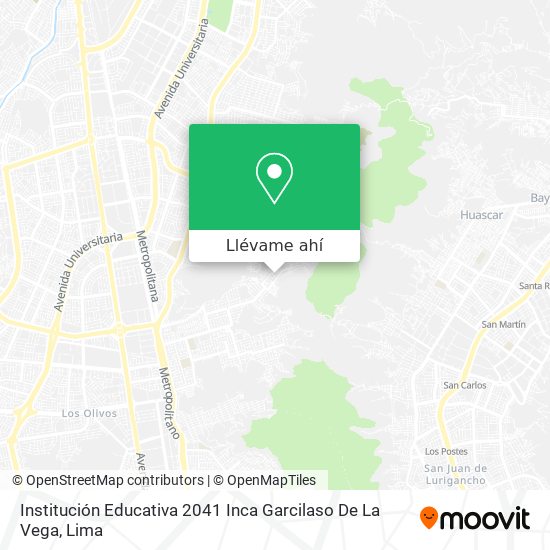 Mapa de Institución Educativa 2041 Inca Garcilaso De La Vega