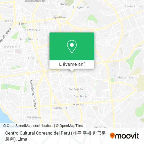 Mapa de Centro Cultural Coreano del Perú (페루 주재 한국문화원)