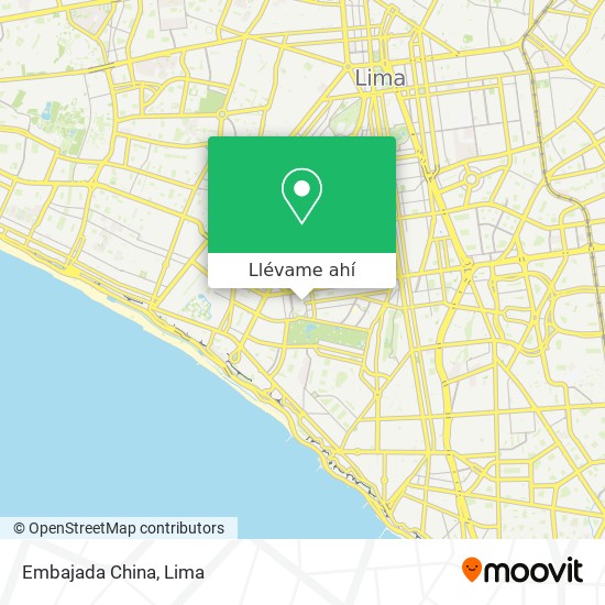 Mapa de Embajada China