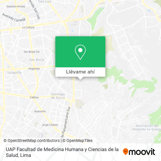 Mapa de UAP Facultad de Medicina Humana y Ciencias de la Salud