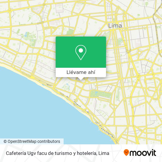Mapa de Cafetería Ugv facu de turismo y hotelería