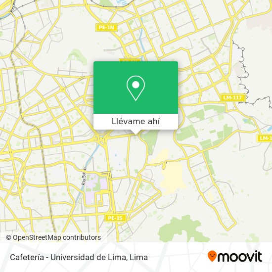 Mapa de Cafetería - Universidad de Lima