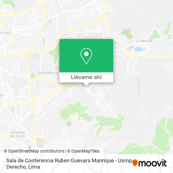 Mapa de Sala de Conferencia Ruben Guevara Manrique - Usmp Derecho