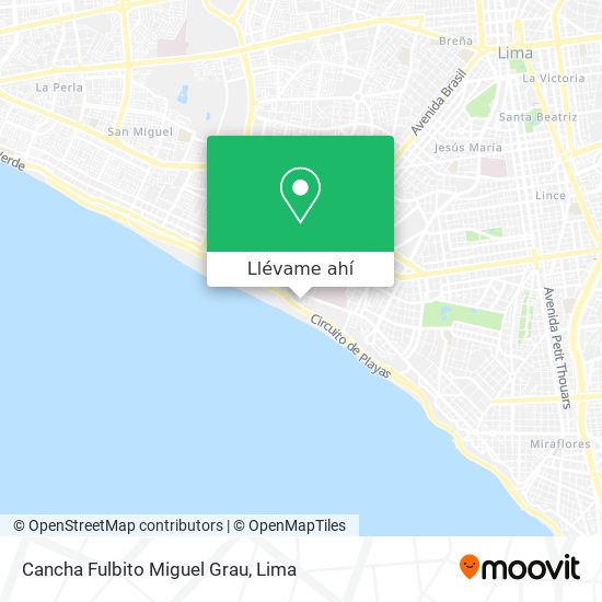 Mapa de Cancha Fulbito Miguel Grau