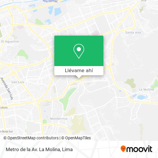 Mapa de Metro de la Av. La Molina