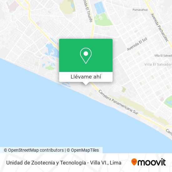 Mapa de Unidad de Zootecnía y Tecnología - Villa VI.