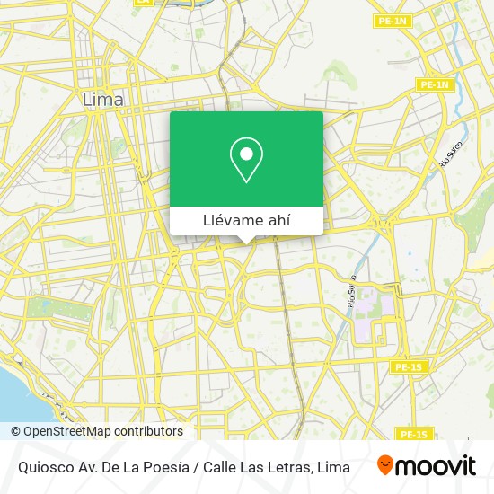 Mapa de Quiosco Av. De La Poesía / Calle Las Letras