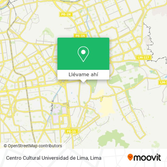 Mapa de Centro Cultural Universidad de Lima
