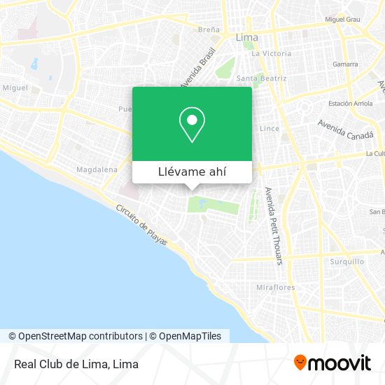 Mapa de Real Club de Lima