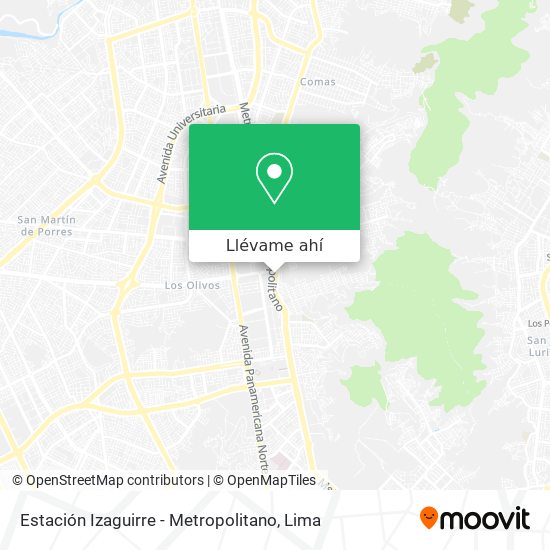 Mapa de Estación Izaguirre - Metropolitano