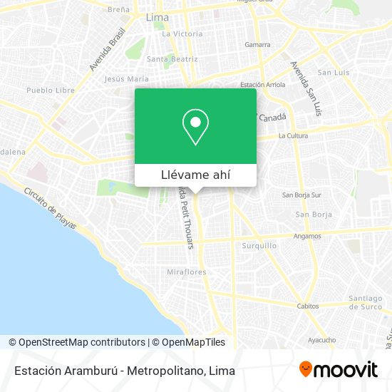 Mapa de Estación Aramburú - Metropolitano