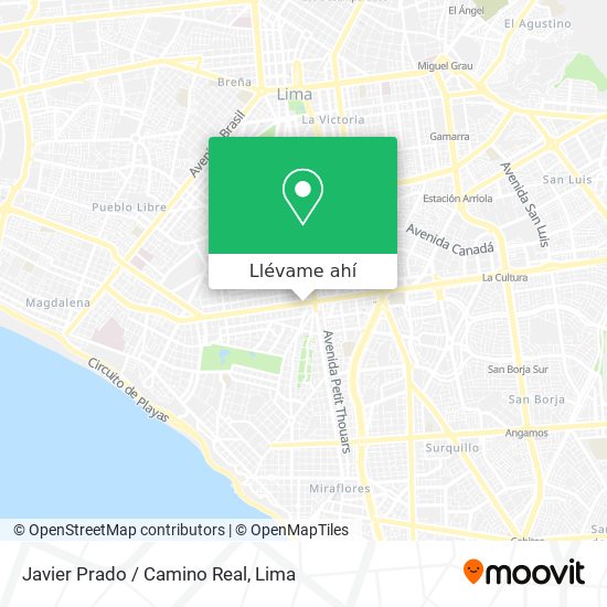 Mapa de Javier Prado / Camino Real