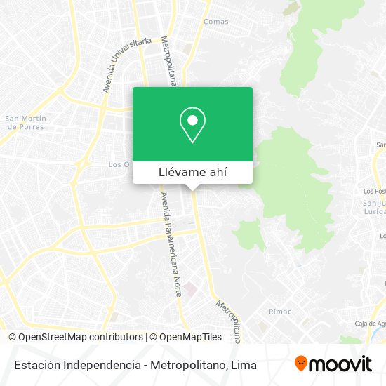 Mapa de Estación Independencia - Metropolitano