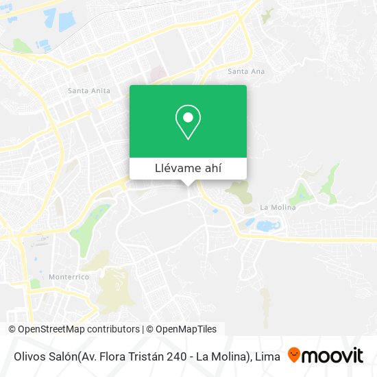Mapa de Olivos Salón(Av. Flora Tristán 240 - La Molina)