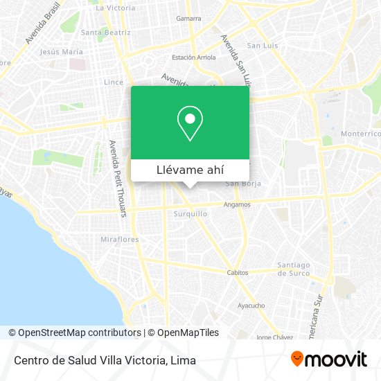 Mapa de Centro de Salud Villa Victoria