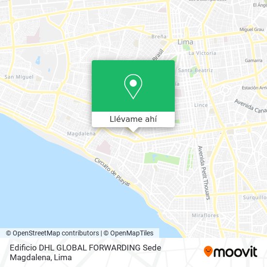 Mapa de Edificio DHL GLOBAL FORWARDING Sede Magdalena